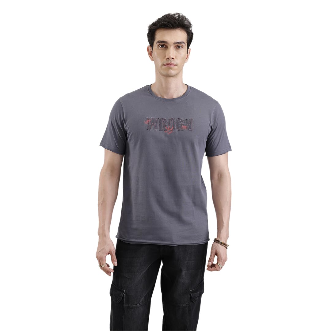 wrogn Men's Pure Cotton T-Shirt | Applique | Slim Fit-picture-50