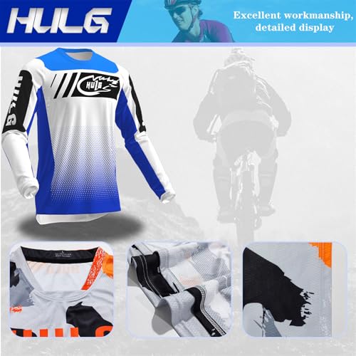 Maillot MTB, Maillots de Ciclismo para Hombre, Maillot de Motocross, de Secado rápido y Transpirable, Adecuado para MTB/BMX/Motocicletas de Fondo y Otros Deportes (Color-04,L)