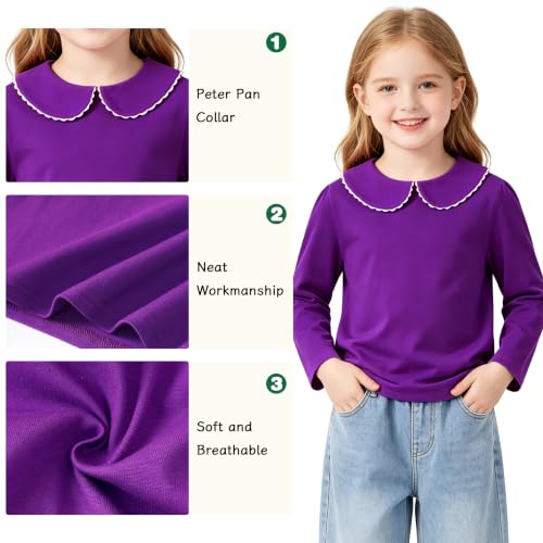 Image of LYSMuch Toddler Girl Long Sleeve Peter Pan Collar Top