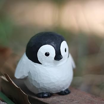 Amazon.co.jp: TALKLEK 手彫りの木製ペンギンの置物 かわいい皇帝