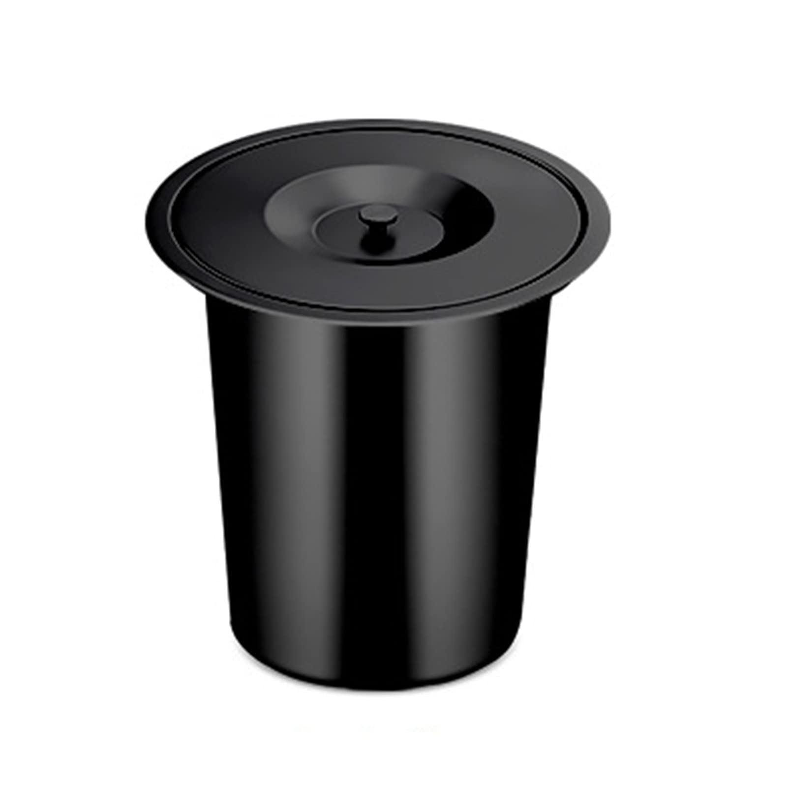 Asdchzen Built-In Stainless Steel Trash Can On The Countertop, Round Built-In Garbage Chute, Built-In Balance Flip Trash Can In The Kitchen, Built-In Cleaning Bucket, Kitchen Household,B
