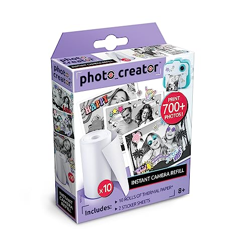 Image of Canal Toys Photo Creator Instant Print Camera Refill set- includes 10 rolls of white thermal paper and 2 sticker sheets