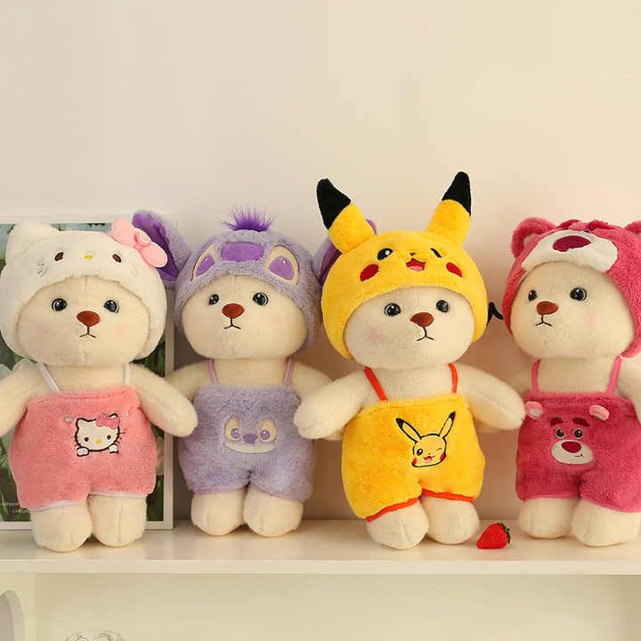 Image of Tinytotem Purple Cap Character Bear Soft Toy Great Birthday Gift for Girls & Boy 35 cm