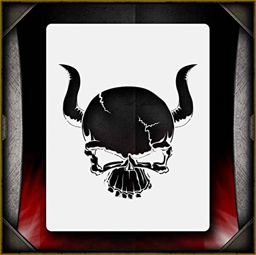 Skull 8 AirSick Airbrush Stencil Art Design Template