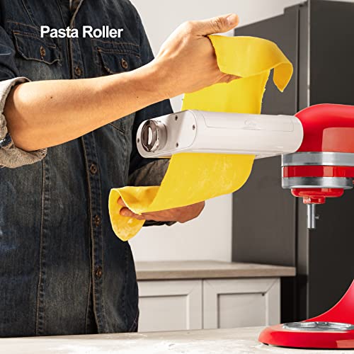 Antree 3-in-1 Roller- und Schneide-Aufsatz-Set für KitchenAid Standmixer, inklusive Nudelblech-Roller, Spaghetti, Fettuccine Cutter Maker, Zubehör und Reinigungsbürste und Pasta Trockengestell - Image 3