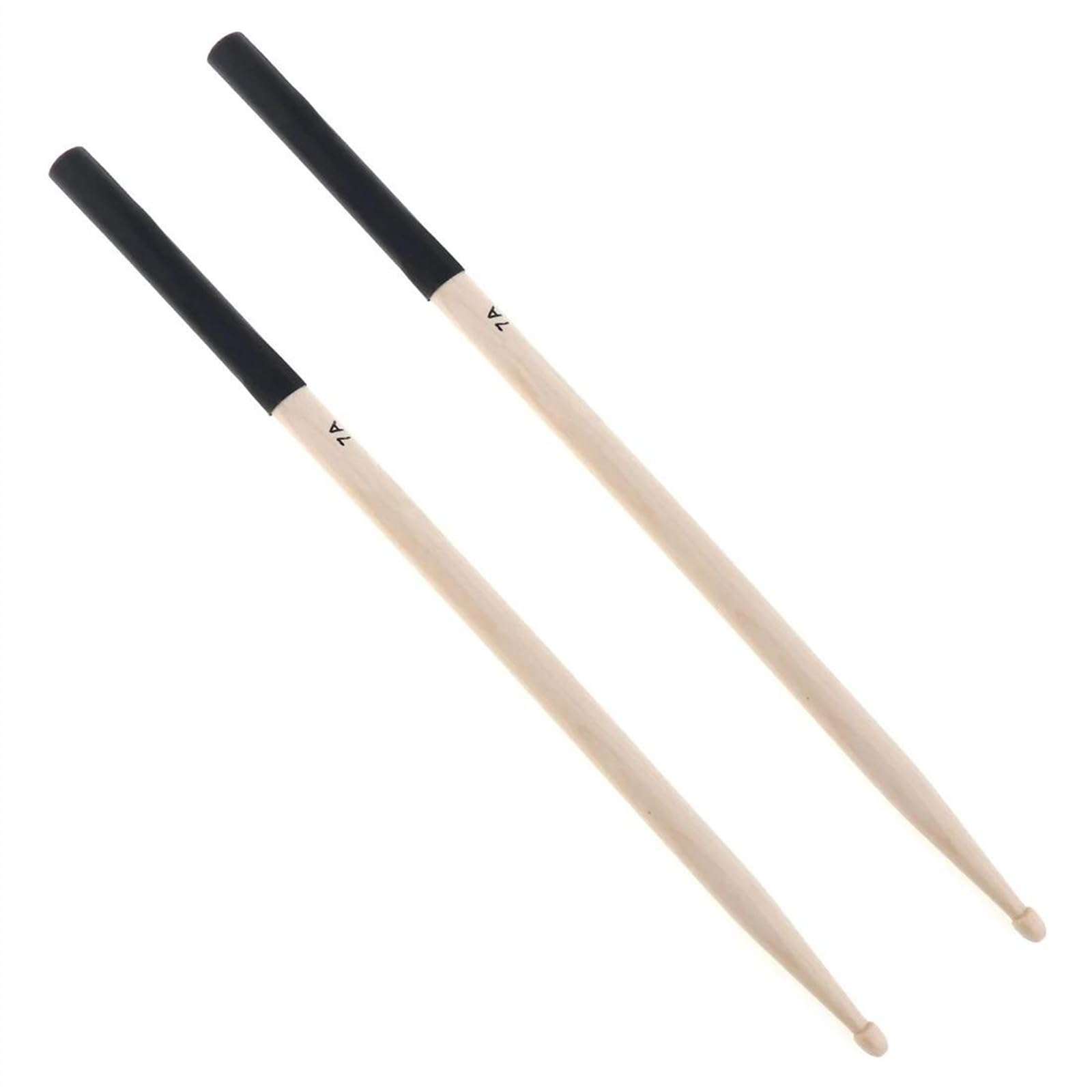 1 Paio Di Bacchette In Legno Di Acero 7A Bacchette Professionali In Legno Con Manico In Gomma Bacchette per Batteria Principianti (Color : Bk)