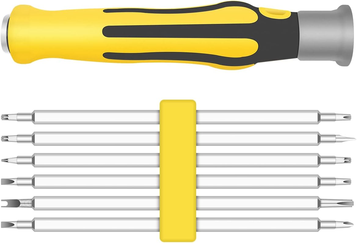 Premium 6-In-1 Mini Screwdrivers Set, Small Screwdriver Sets, Multipurpose Turn Screw, Household Small Driver, Detachable Handle, Alloy Steel Material, SH-083, 12 Sizes by NOSHY