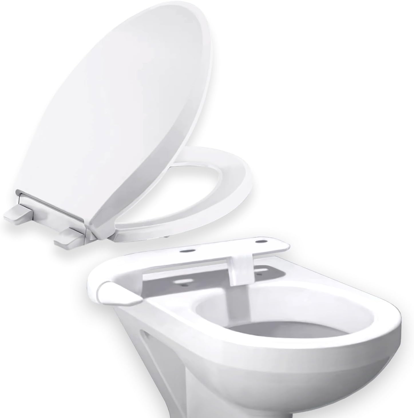 KOHLER 4636-RL-0 Cachet ReadyLatch Quiet Close Elongated Toilet Seat, White & Purewash Toilet Seat Attachment for Bidet functionality, 22860-0, White