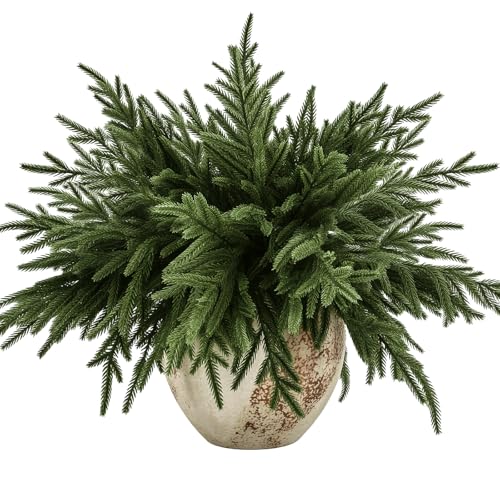 joyhalo 16 Pcs Norfolk Pine Stems, 18" Artificial Christmas Pine