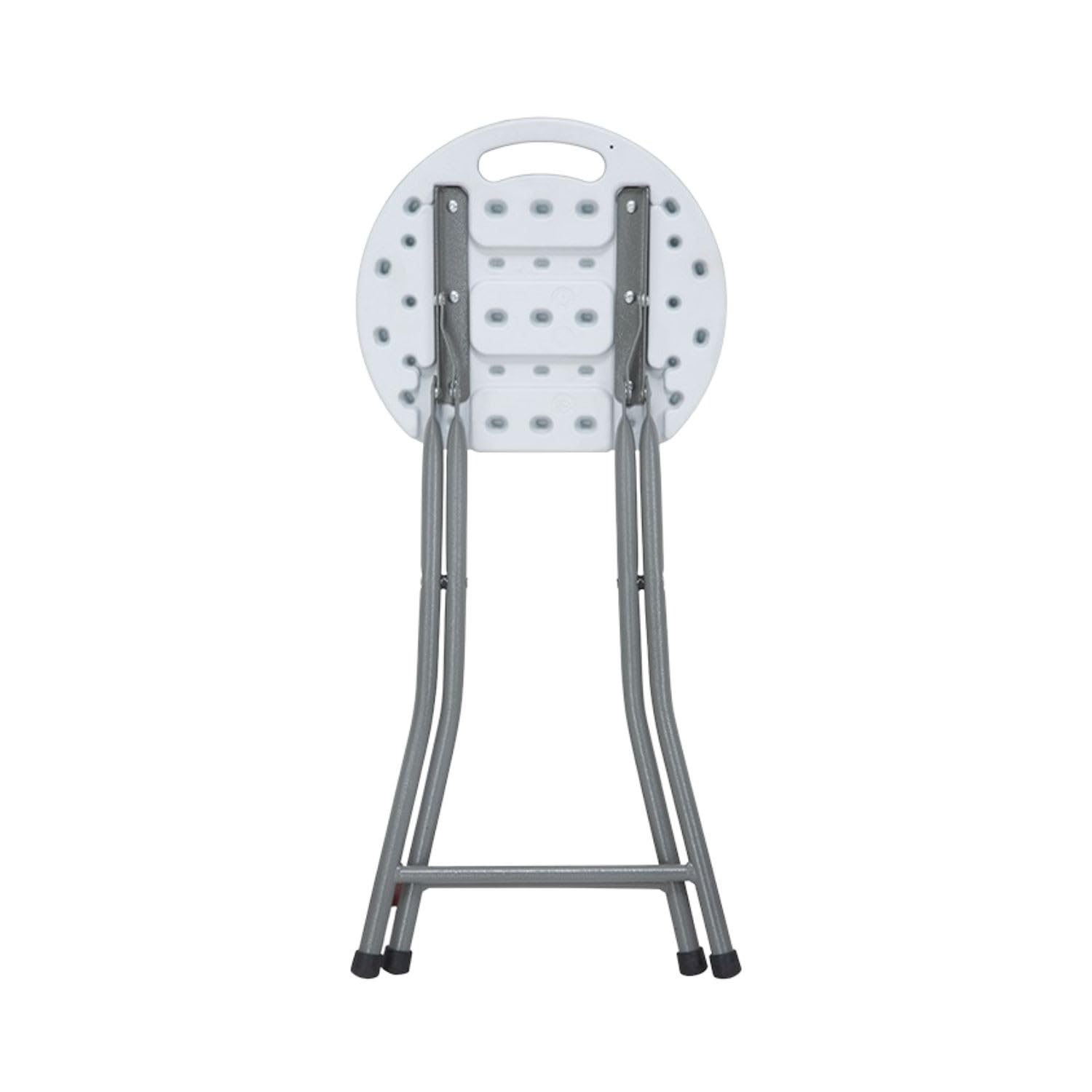 Pack 6 Taburetes Plegables de Resina y Acero 31x45cm Blancos 7house
