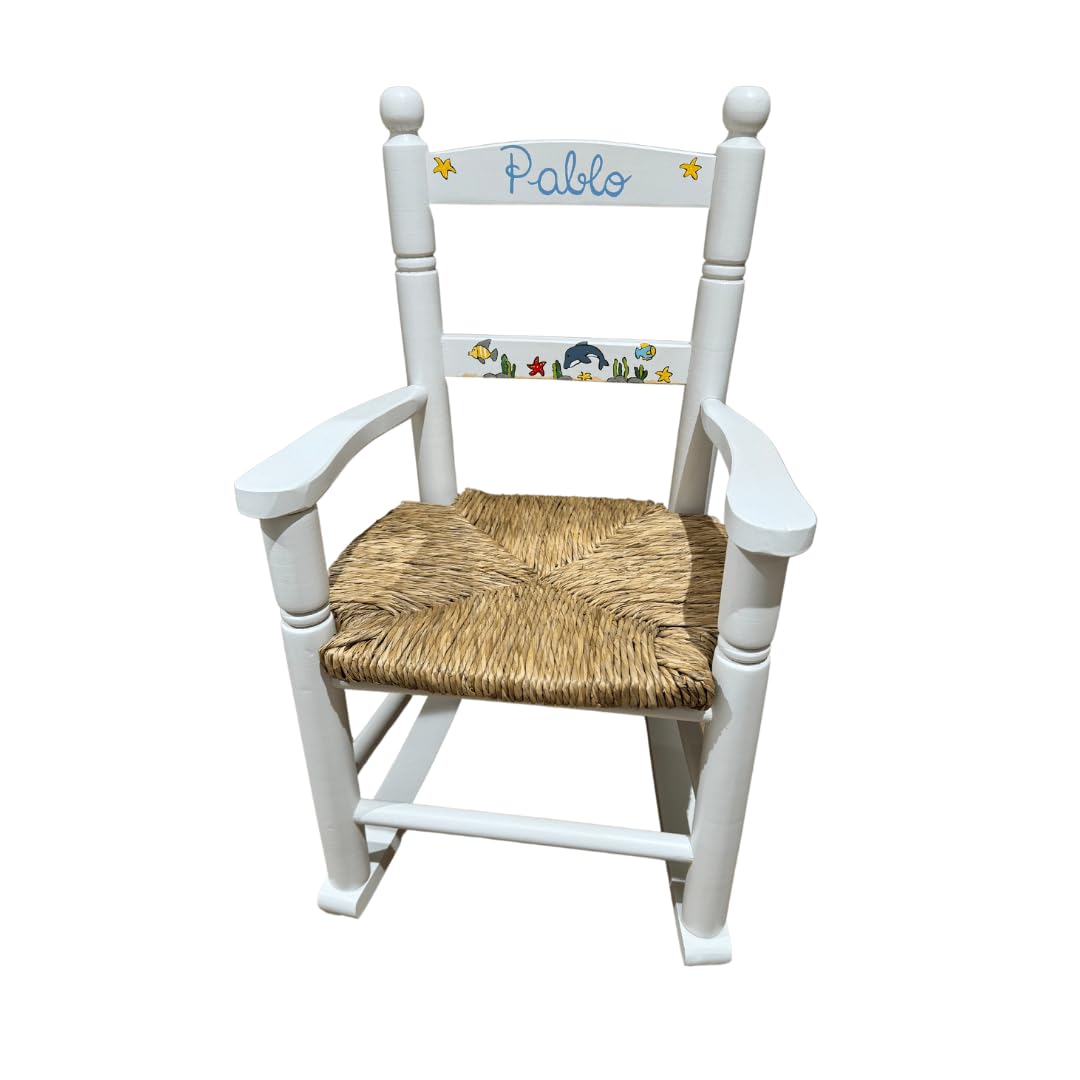 Mecedora Personalizada EN Madera 4 Colores 37X47X58 (Blanco)