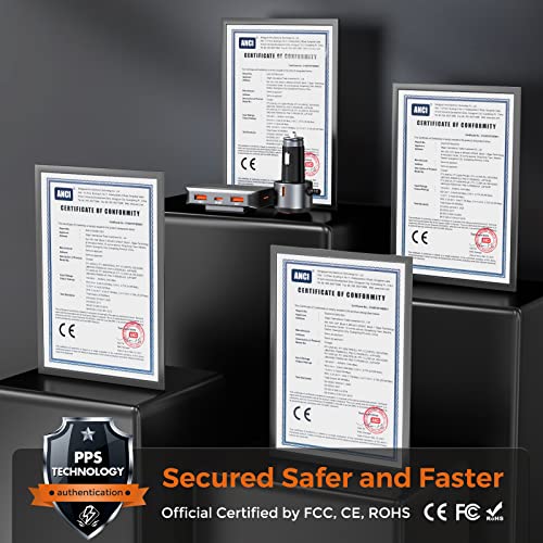 6 Multi Ports Usb C Car Charger, 96W Fast Car Charger Adapter For Multiple Devices, Pd 3.0 Cigarette Lighter For Back Seat Charging [6Ft Cable] For Iphone 14 13 12 11 Pro Max Mini Xr X Se Samsung S22 #TOP6