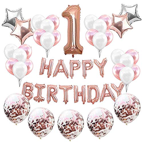 YWSHF 風船 誕生日 飾り付け キラキラ 1歳 パーティー 装飾 バースデー 飾り バルーン セット
