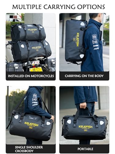 Waterproof Duffel Bag 20L 40L 66L Motorcycle Travel Dry Bag con correas de fijación rápida para motociclismo, kayak, rafting, navegación, camping miniatura 5