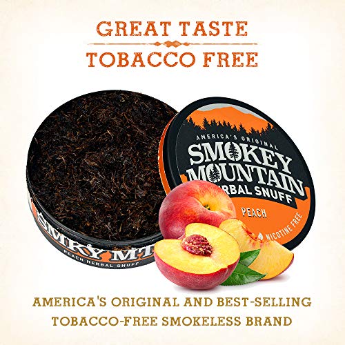 Smokey Mountain Herbal Long Cut – Peach – 10 Can Box - Tobacco Free And Nicotine Free Snuff #TOP6