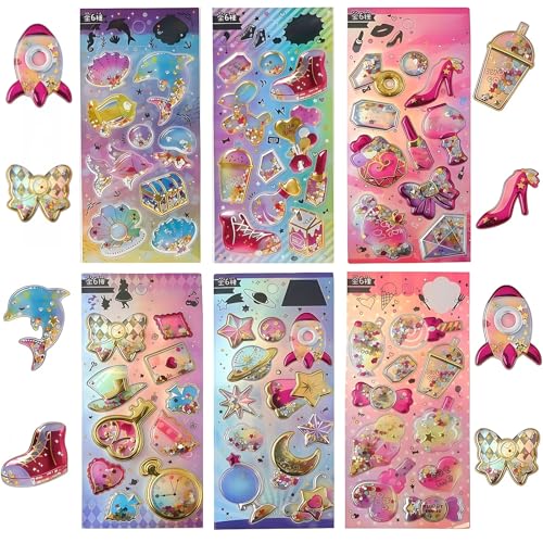 Wapik �O���b�^�[ �V���J�V���J�V�[�� 3d�V�[�� 6��� �Ղ����� ���� ���킢�� �X�e�b�J�[ �蒠 �m�[�g �t�H�g�A���o�� �ו� �J�����_�[ �g�ѓd�b ����̑����ɓK�� �i�i �a���� ���� �q�� ���̎q (A)