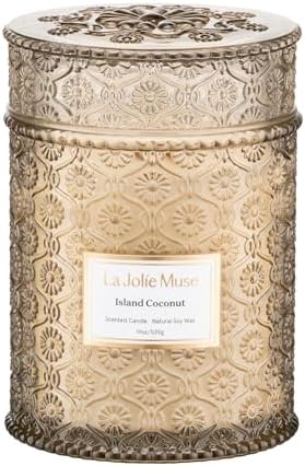 LA JOLIE MUSE Vanilla Coconut Candle – Coconut, Freesia & Vanilla...