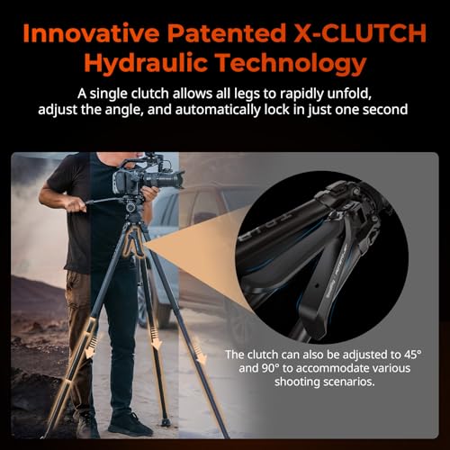 SmallRig x Potato Jet Tribex Hydraulic Carbon Fiber Tripod, Fast Extend Camera Video Tripod with 4-Step Counterbalance Fluid Head, Step-Less Damping on Pan/Tilt, Load 13.2lbs for DSLR(Standard Series) by SMALLRIG - Image 2