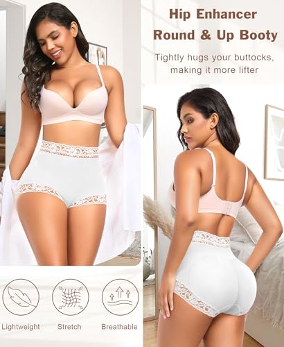 Image of Padded Underwear for Women Butt Pads Shapewear Shorts Booty Padding Lace Panties Butt Lifter Hip Enhancer