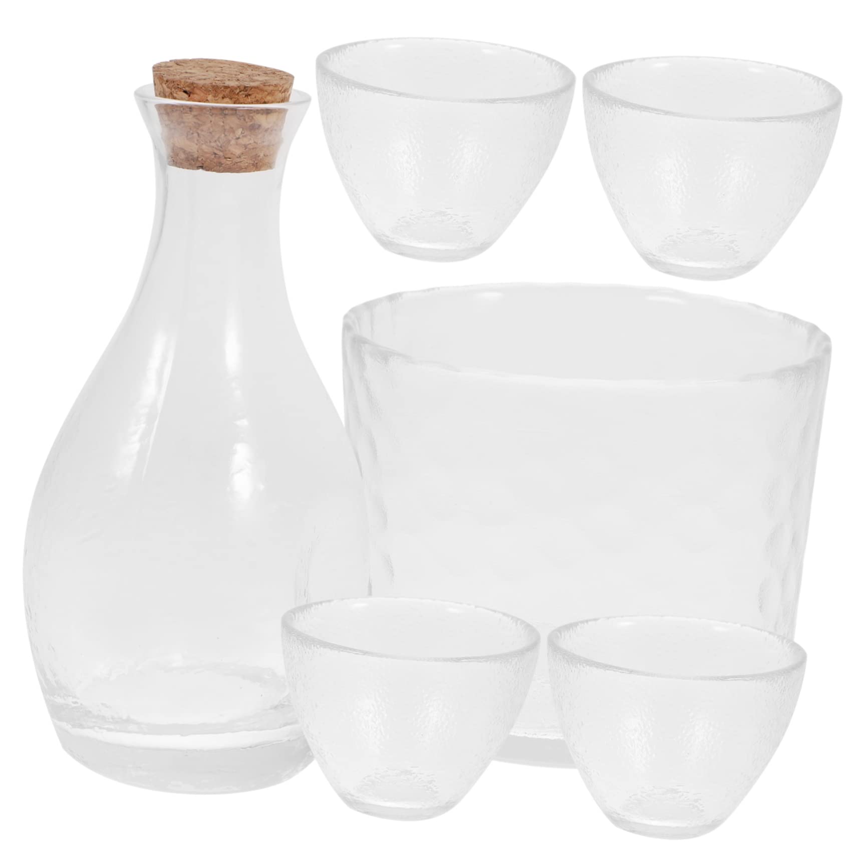 KICHOUSE 1Set Creative Hand Painted Sake Cup and Pot Vintage Style Glass Wine Dispenser for Tea Parties and Home Decor present for Sake Lovers and Special Occasions