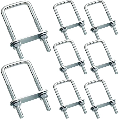 Boulons carrés en U haute résistance acier au carbone 40x100 mm avec plaques et rondelles