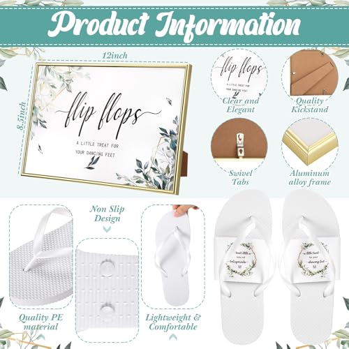 Image of Zoooyawn 24 Pairs Wedding Party Favors Flip Flops Bulk Wedding Sign for Guest