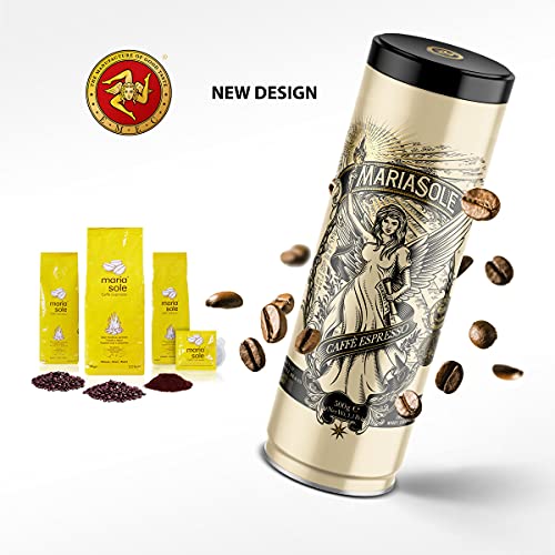 Mariasole Caffè Espresso Kaffeebohnen - Traditionelle Röstung in Sizilien über Holzfeuer In Handarbeit - Premium Espressobohnen 1kg für Vollautomat und Siebträger