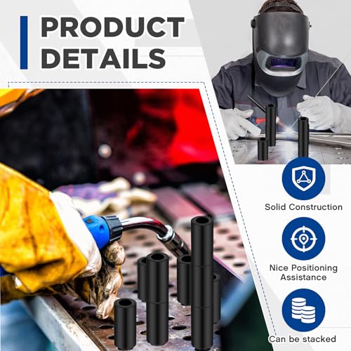 Hicarer 20 Pcs 2 Inch Welding Table Locating Fixture Pins, 5/8" Bottom 1" Top Diameter, Quick Setup Fixture Clamps Stop Alignment Square Mount Fixed Kit Stackable Welding Table Accessories Portable by Hicarer - Image 3