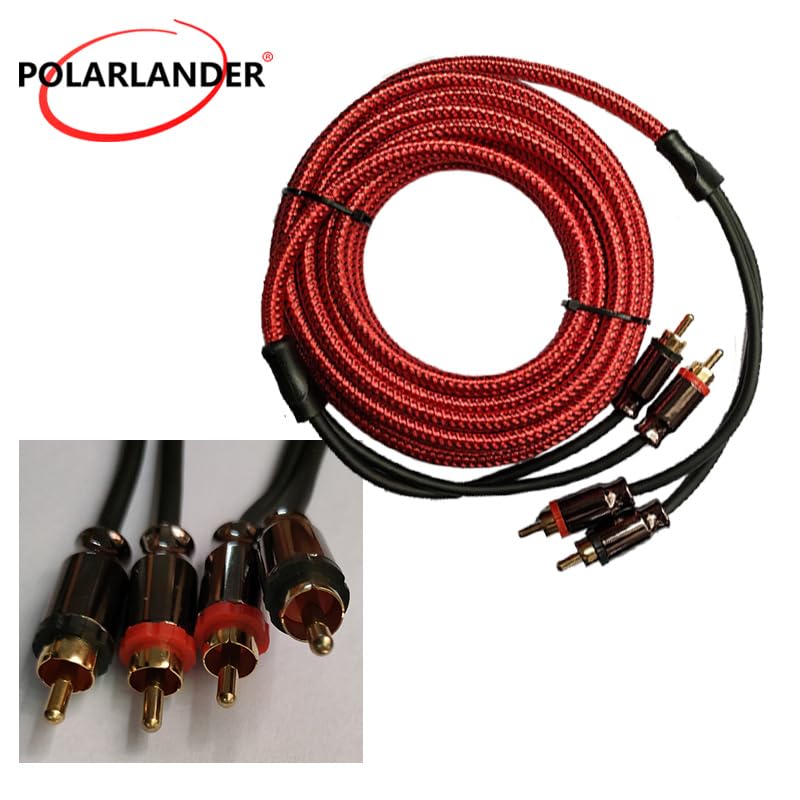 Red Speaker Cable Wire Car Stereo for Audio Cable Wire 5 Meters Pure Copper for RCA to for RCA for car Amplifier Speaker subwoofer