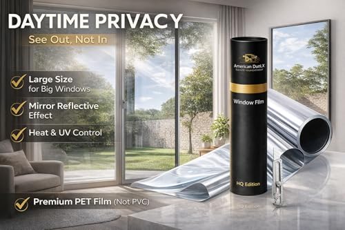 Película para ventana privacidad tipo espejo 48x295 pulgadas miniatura 2