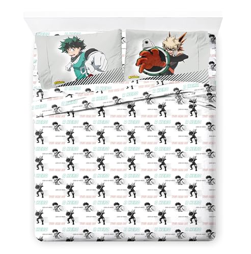 Image of My Hero Academia Deku Full Comforter Set 7 Piece Anime Bedding, Black