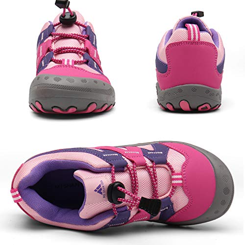Mishansha Boy'S Girl'S Hiking Shoes Low Top Sneakers Outdoor Trekking Walking Climbing Running Shoes Buckle Rose 13 Little Kid thumb #5