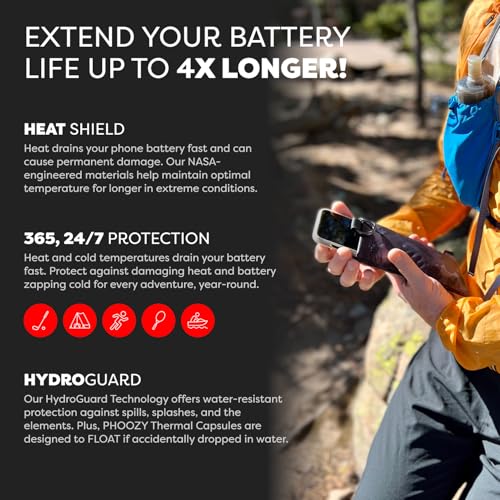 Image of PHOOZY Apollo II Thermal Phone Case with NASA-Derived Technology - Extends Battery Life 4X in Hot or Cold Weather - Military Grade 8-Foot Drop Protection Insulated Pouch - Medium Black Camo