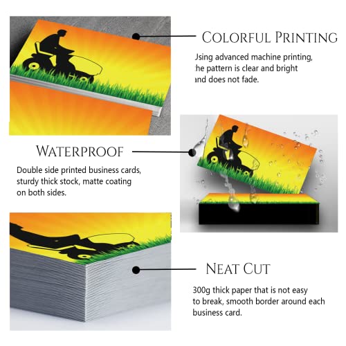 Custom Business Cards Personalized Business Cards for Small Business 300gsm Matte Paper Front & Back Sides Printed 3.5" x 2" - Lawn Care Template
