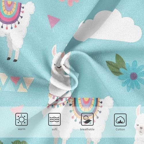 Cute White Llamas Colorful Blue Panties for Girl Girls Underwear Toddler Cotton Funny Undies Kids Briefs 2t3