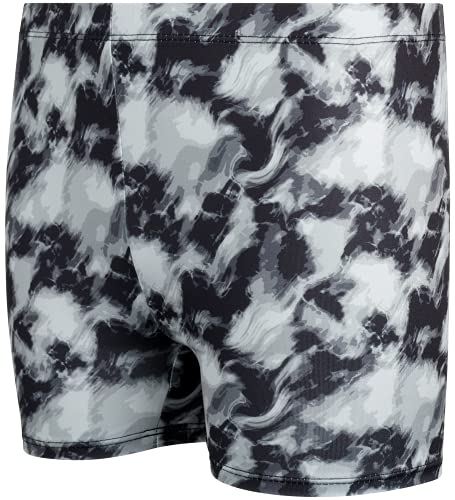 Rene Rofe Girls' Cartwheel 4-Way Stretch Play Shorts - 4 Pack Bike Shorts for Girls (Sizes: 6X-14), Size 7-8, Black Tie Dye/Black White Digital - Thumbnail 5