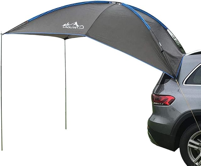 Dequate Car Awning Tent Sun Shelter - Car Awning Sun Protection Waterproof Auto Canopy Camper Trailer Tailgate Roof Top For SUV, MPV, Hatchback, Minivan, Camping, Outdoor - 280x190cm