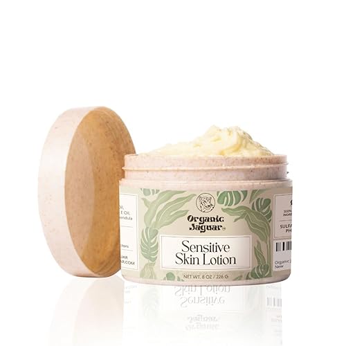 Organic Jaguar Loción corporal natural para pieles sensibles, sin olor, sin sulfatos ni parabenos, cuidado corporal sin parabenos, hidratante con
