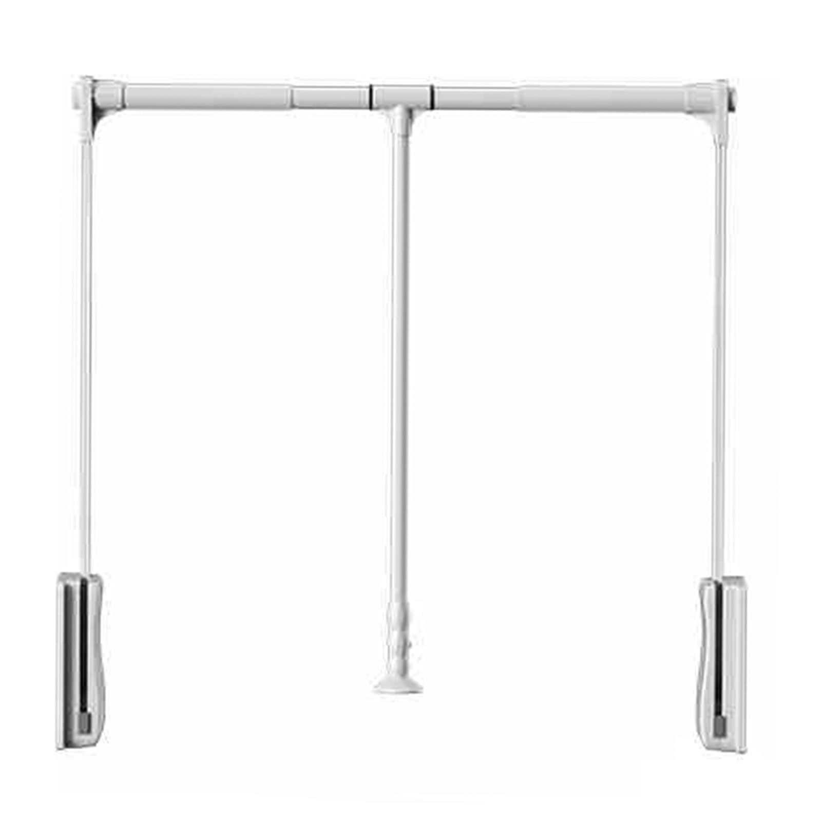 HTTGDGDH Adjustable Heavy Duty Pull Down Closet Rod, Double Buffer Liftable Hanger For Wardrobe, Fits 21.65-49.21 Inch Cabinets, 44 Lbs Capacity, Silver Finish,Silver-550-700mm
