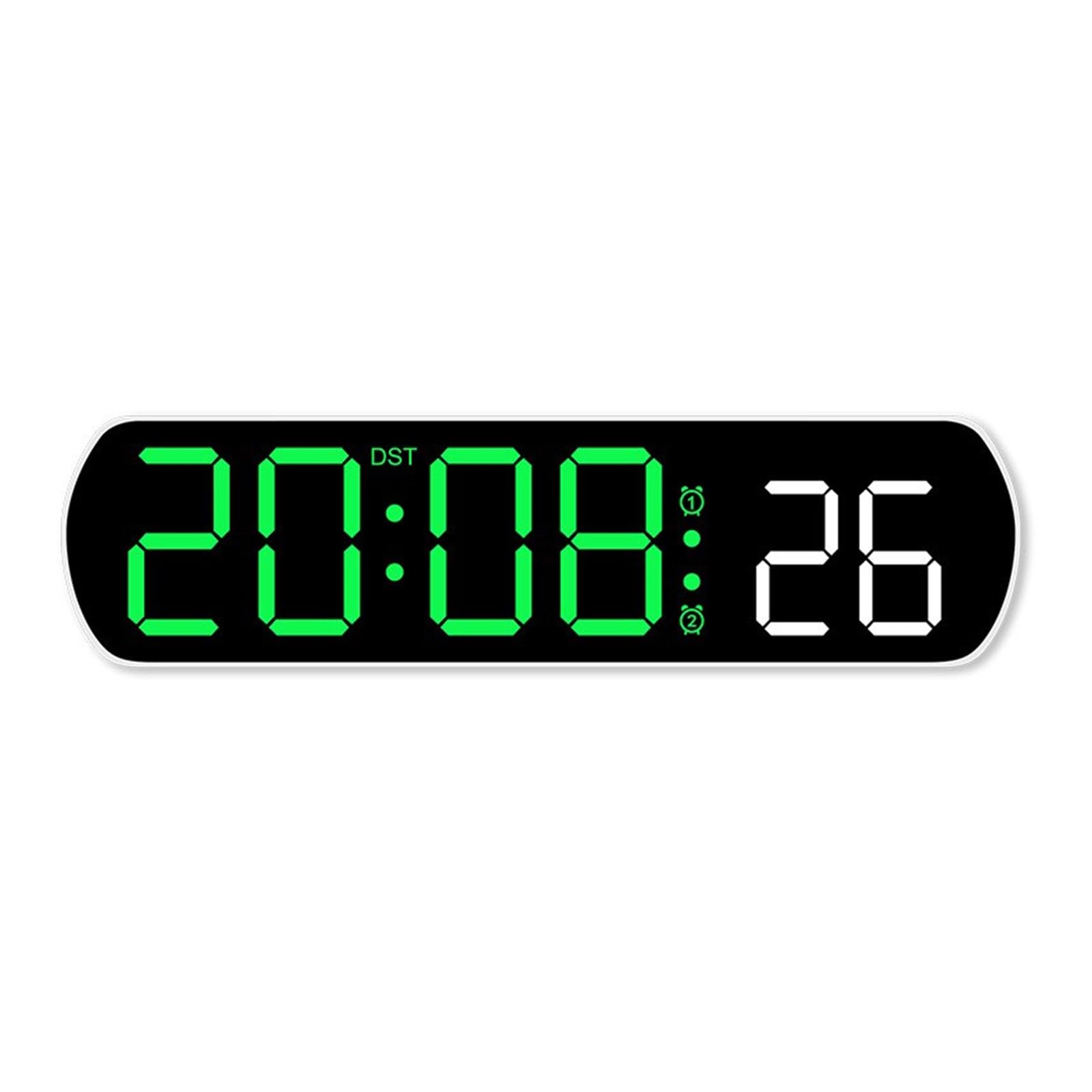EXQIOUR Multifunctional Digital Alarm Clock LED Desk Clock with 2 Alarms Date Temperature Display Countdown Timer Bedroom Decors Dimmable Alarm