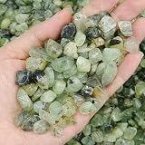 Kies, Kristallsplitter, Naturstein, Quarz, Achat, Heilenergie-Mineralien, Trommelstein, Edelsteinprobe, Aquarium, Heimdeko, Bastelbedarf – Prehnit – 20 g