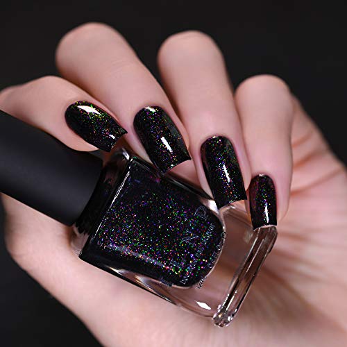 Image of ILNP Cursed - Festive Black Shimmer Nail Polish