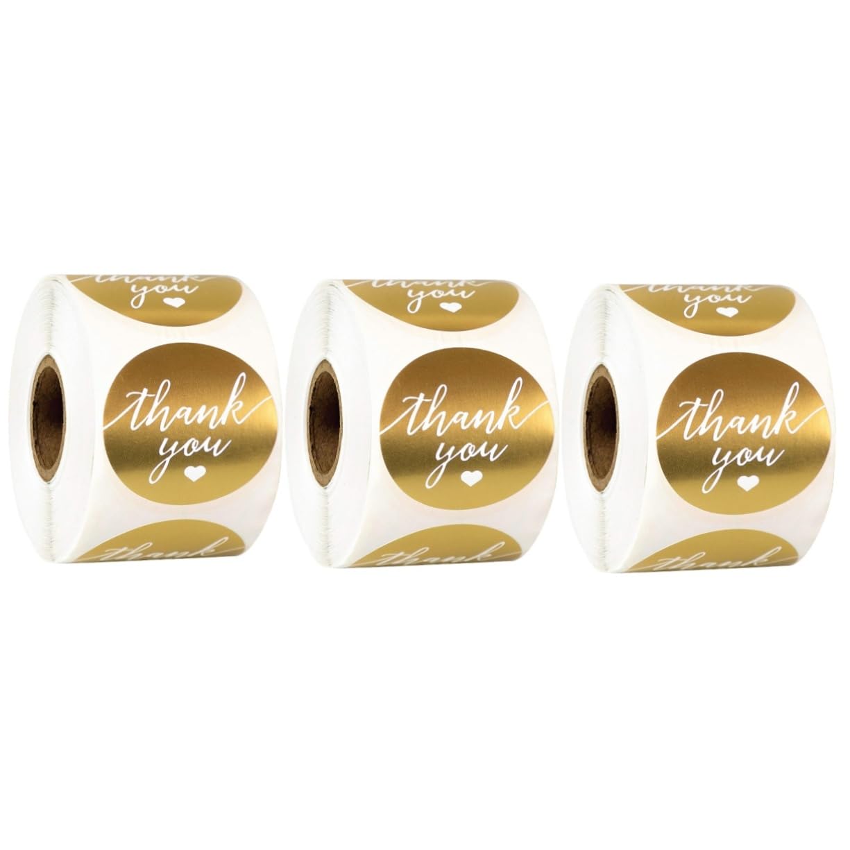 ifundom 3rotoli Adesivi Ringraziamento Dorati Per Imballaggio e Decorazione Etichette Adesive Per Sacchetti Buste e Scatole Perfetti Per Matrimoni e Feste