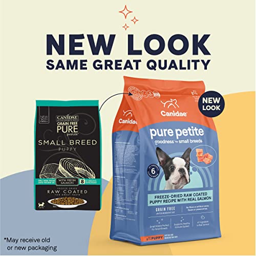 Canidae Pure Petite Premium Freeze-Dried Raw Coated Puppy Food For Small Breeds, Real Salmon Recipe, 4 Lbs, Grain Free #TOP1