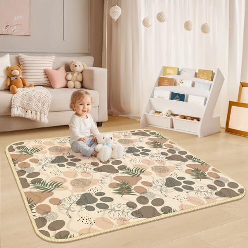 Baby Mat for Floor, 50x50 Playpen Mat, Baby Play Mat 1 Inch Thickness Machine Washable Mat, Playmat for Babies Edge Reinforcement
