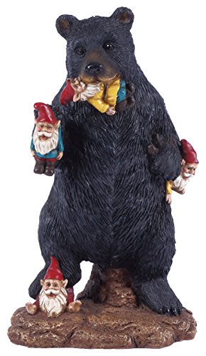 Estatua de oso con gnomos de Hi-Line Gift