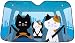 Decole Comical Car Windshield Sun Shades - Cat Family Sunshade, 55" x 31" PVC with Suction Cups