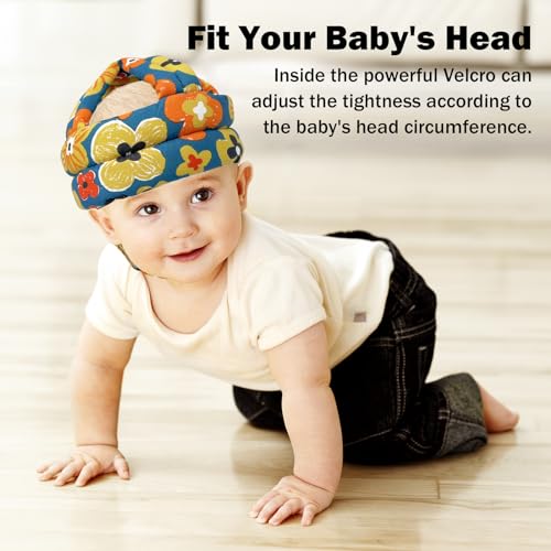 Image of Baby Head Protector Baby Helmet for Crawling Walking, No Bumps Safety Head Adjustable Protective Cap for Walking, Playing (Style 1)
