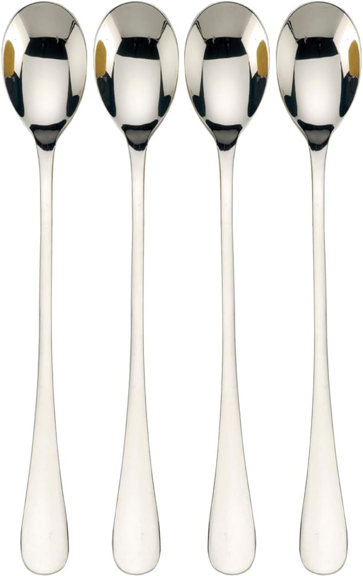 RSVP Berlino 18/8 Stainless Steel Iced Tea Long Drink Spoons, Set of 4