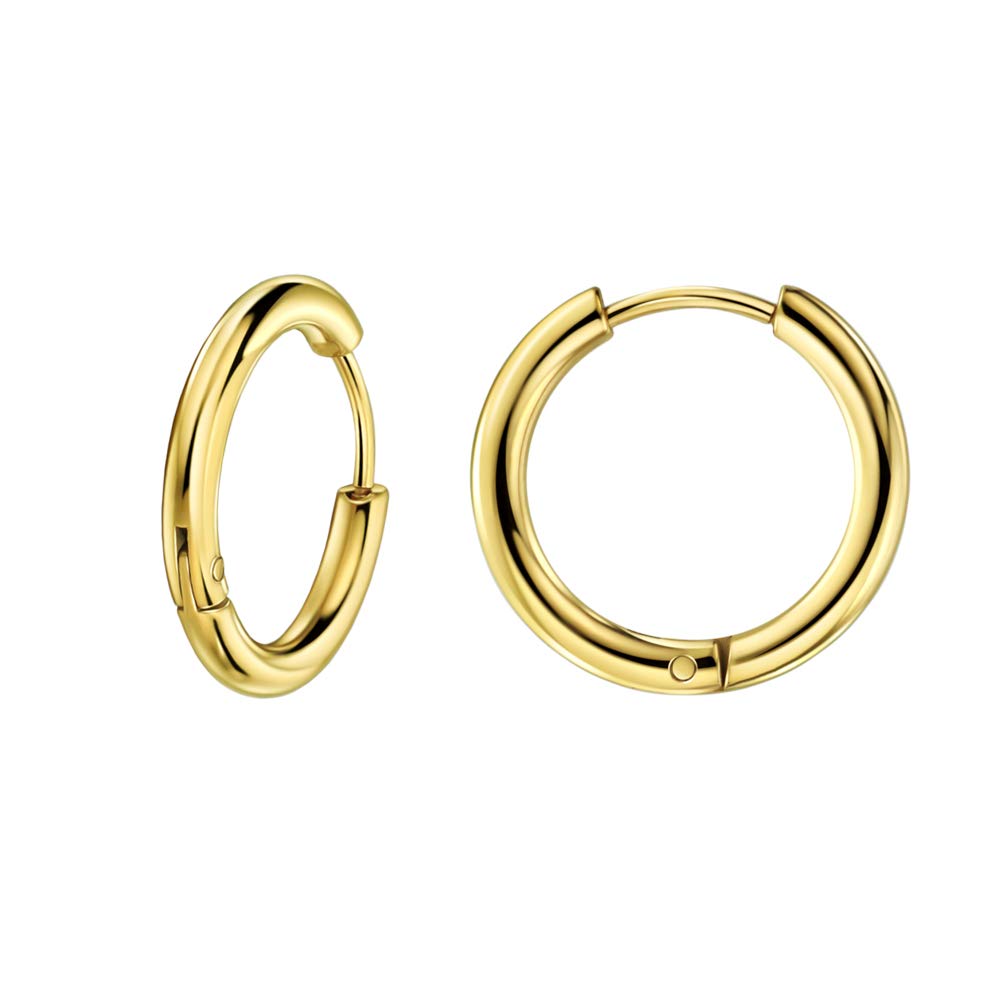 316L Surgical Stainless Steel Huggie Hoop Earrings 8mm/10mm/12mm/14mm/16mm/18mm/20mm Cartilage Helix Lobes ​Daith Conch Rook Septum Rings Ear Piercing Jewelry